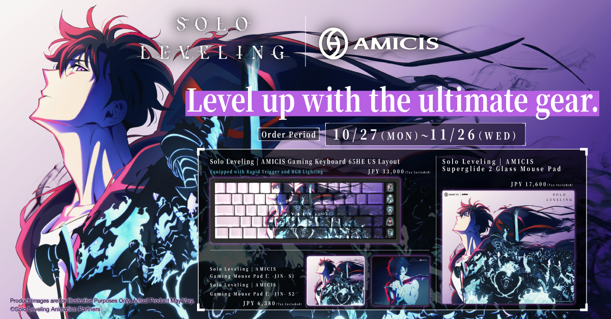 大人気アニメ「俺だけレベルアップな件」とAMICISがコラボレーション！