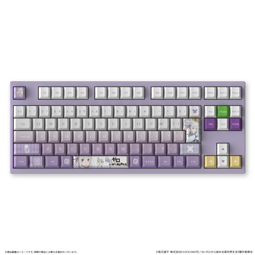Re:ZERO -Starting Life in Another World | AMICIS Gaming Keyboard 80HE Japanese keyboard layout  Emilia Edition