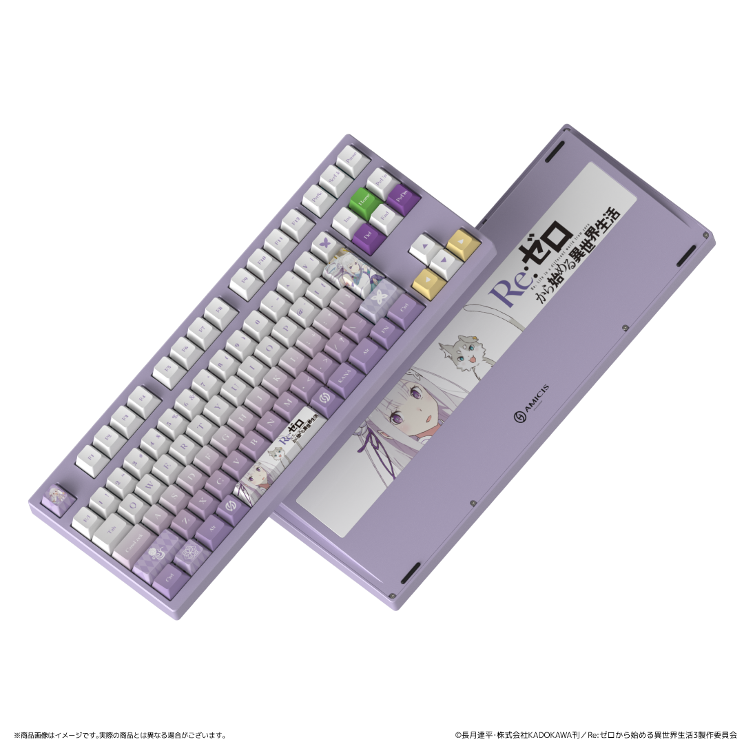 Re:ZERO -Starting Life in Another World | AMICIS Gaming Keyboard 80HE Japanese keyboard layout  Emilia Edition
